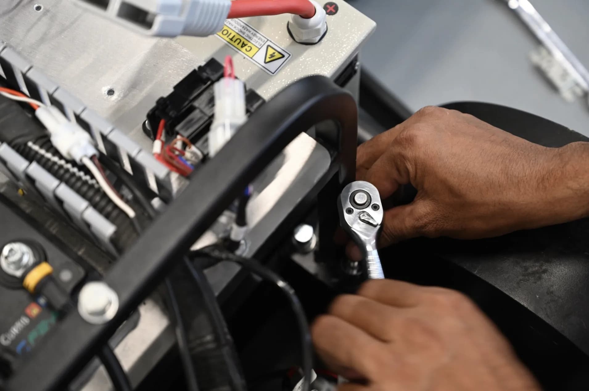 Engineer working on an autonomous lab platform